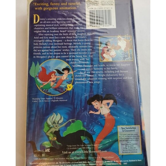 The Little Mermaid 2 : Return To The Sea VHS Tape 1989 - Walt Disney - Picture 5 of 6